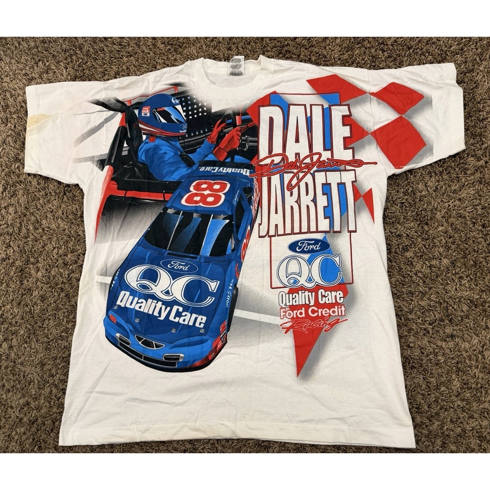Vintage 98 Dale Jarrett Shirt Ford Quality Care NASCAR Racing 90s Mens Sz 2XL